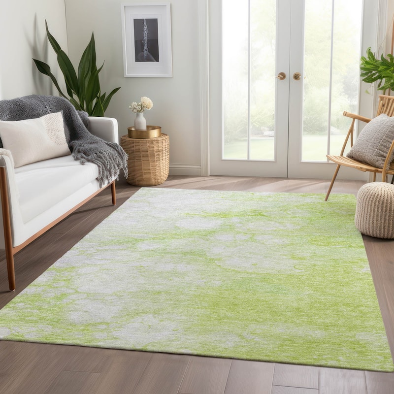 Machine Washable Indoor/ Outdoor Chantille Abstract Modern Rug - Aloe - 2'6" x 3'10"