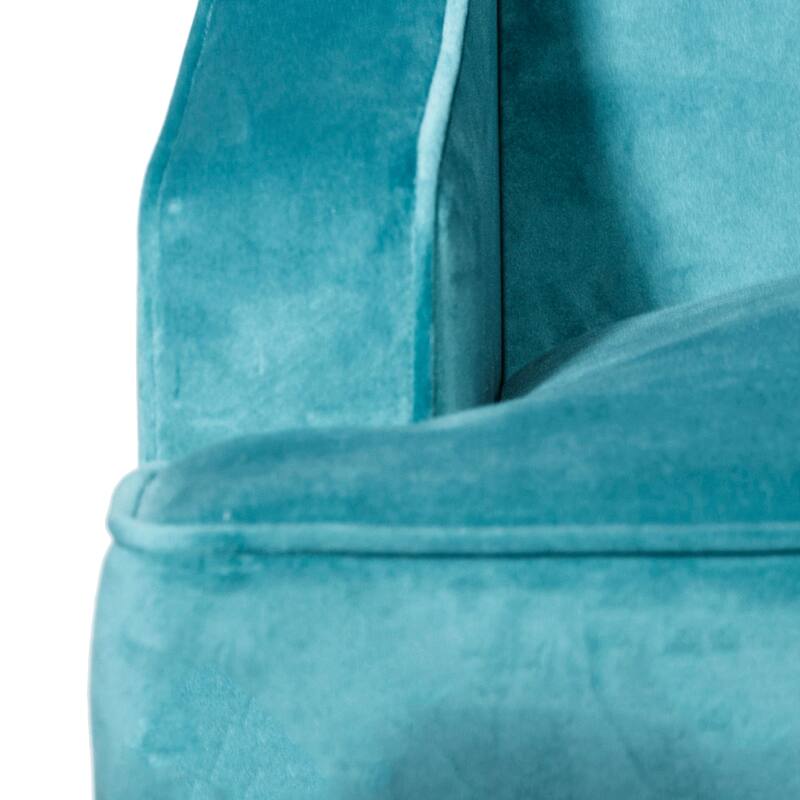 Porch & Den Lyric Turquoise Velvet Swoop Arm Accent Chai r
