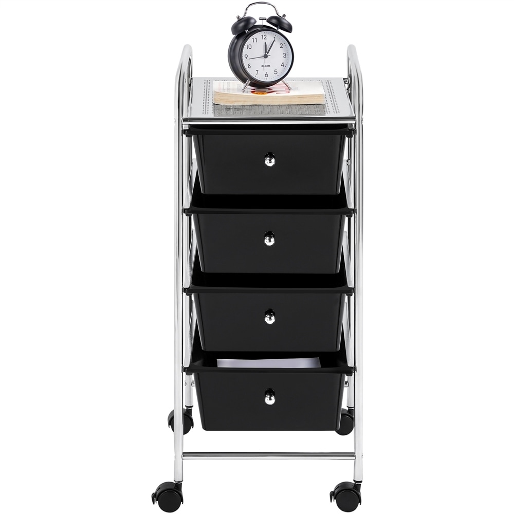 Yaheetech Rolling Storage Trolley with 4 Drawers with Metal-image