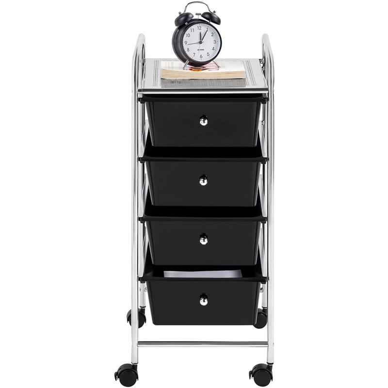 Yaheetech Rolling Storage Trolley with 4 Drawers with Metal Frame