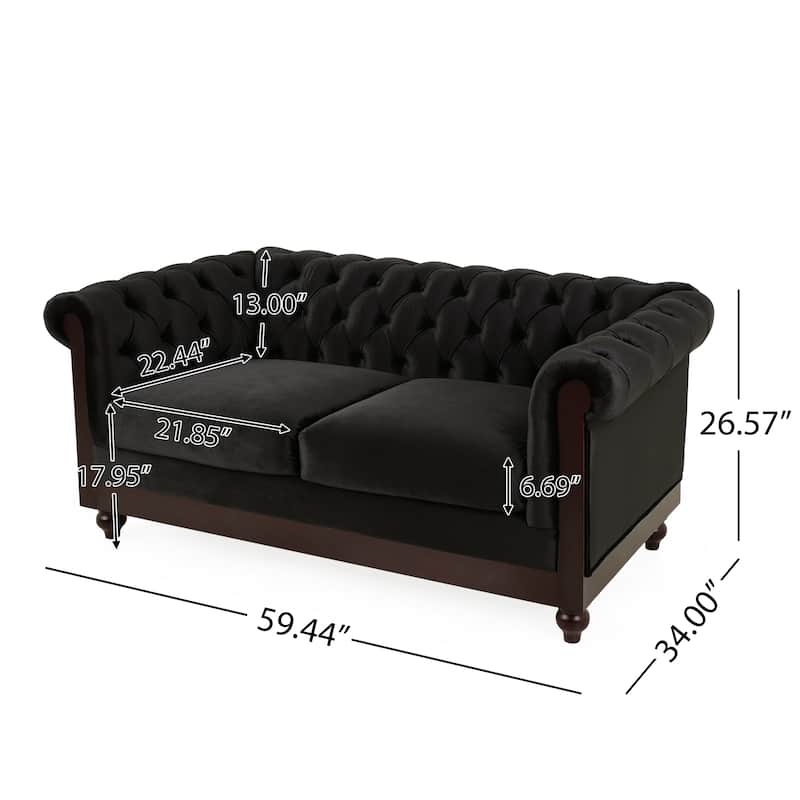 Chesterfield Velvet Loveseat Sofa