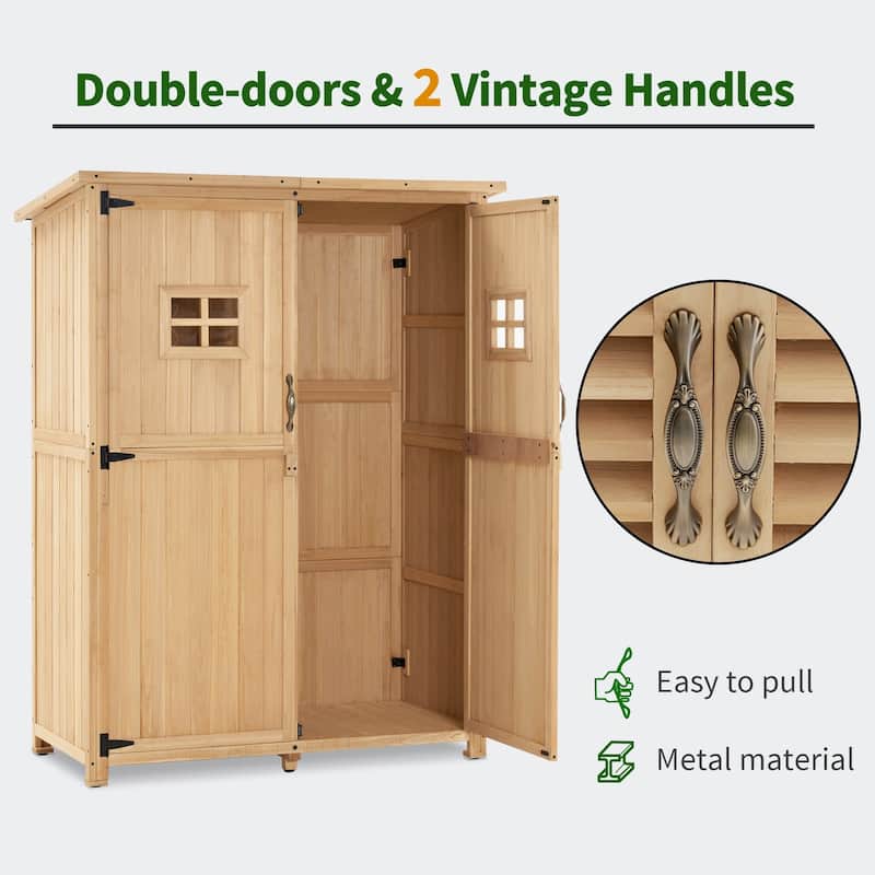 MCombo Large Outdoor Storage Cabinet Shed with Lock (46.9" x 22.4" x 66") , Wooden 1911 - 46.9" x 22.4" x 66"