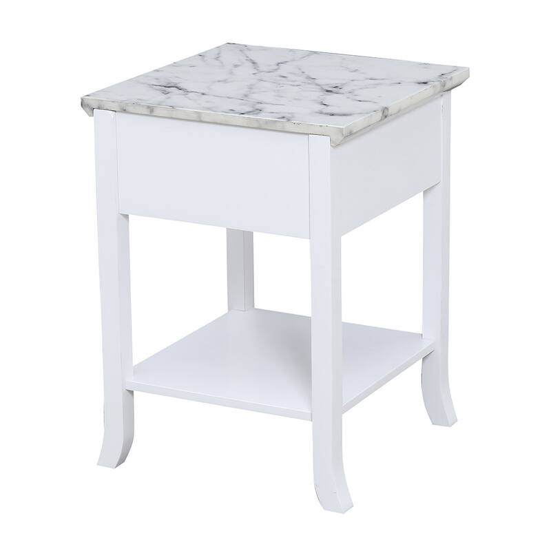 Classic Charm End Table with Drawer - Living Room Accent Table, Storage Side Table, 18x24x18 - 24
