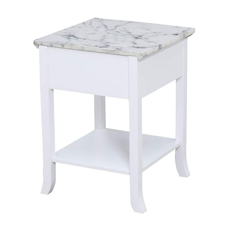 Rustic End Table with Drawer - HomeStock Storage Side Table, 24" Height, Versatile Design - 24