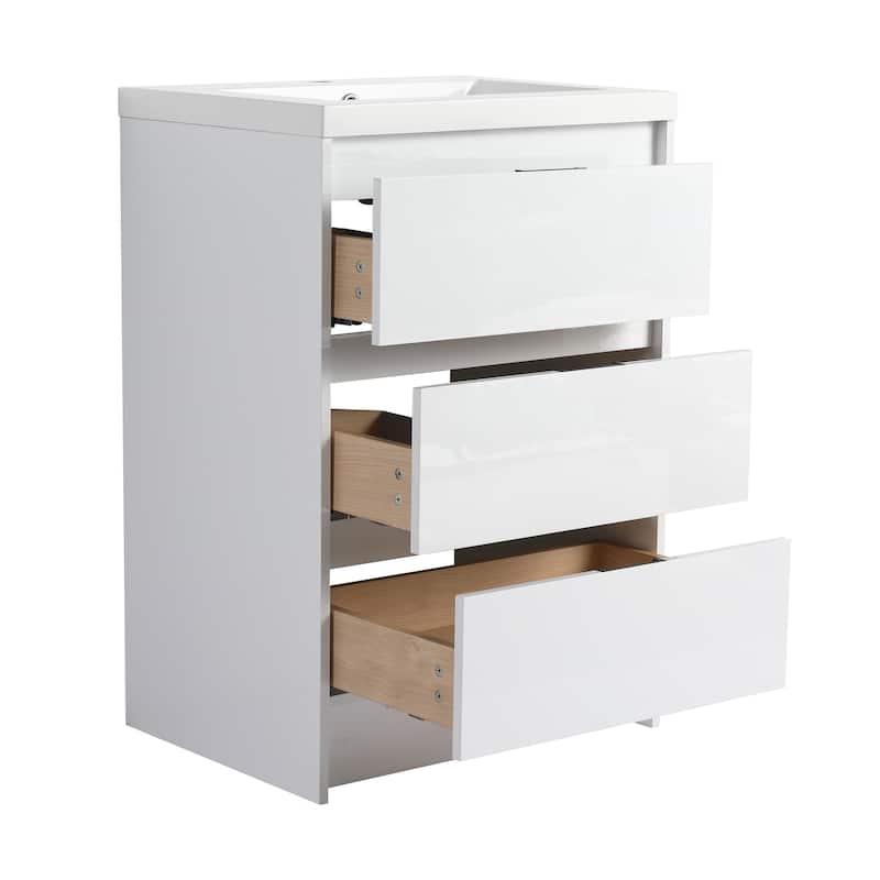 Freestanding Bathroom Vanity with Resin Sink