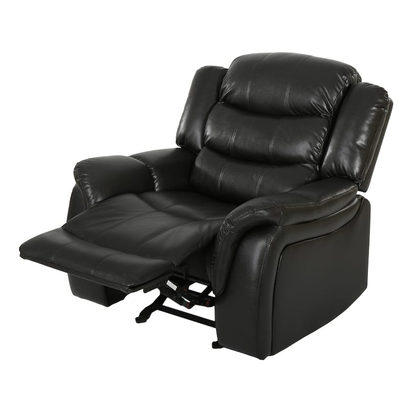 Classic Oversized Faux Leather Recliner, Spacious Upholstered Recliner Chair with Soft Cushion Home Theater Single Sofa Chair