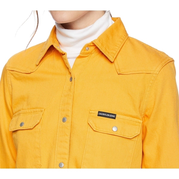 calvin klein yellow denim jacket