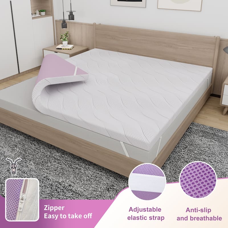 ESHINE 3 inch Memory Foam Mattress Topper Twin Size with Soothing