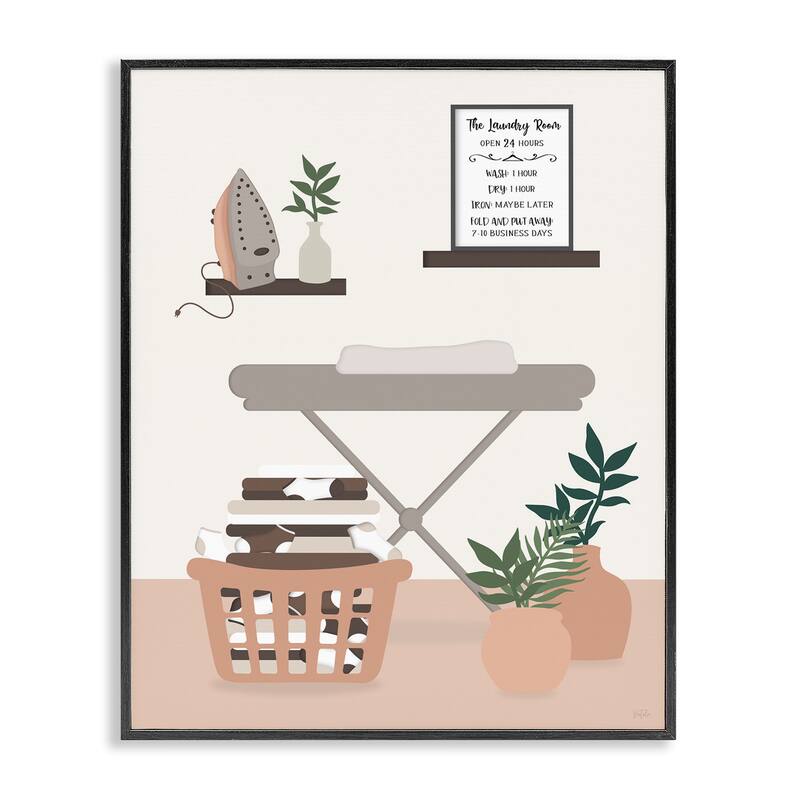 Stupell Laundry Rules Modern View Framed Giclee Art Design By Natalie Carpentieri - 16 x 20 - Black