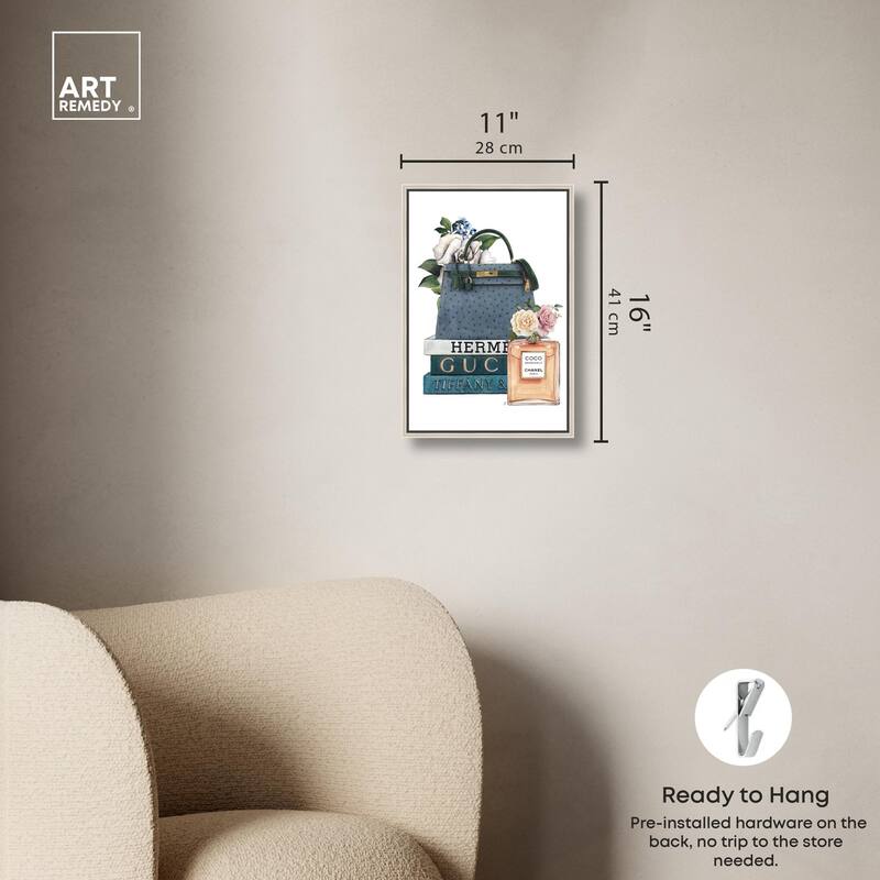Books and Coco Orange Canvas by Art Remedy