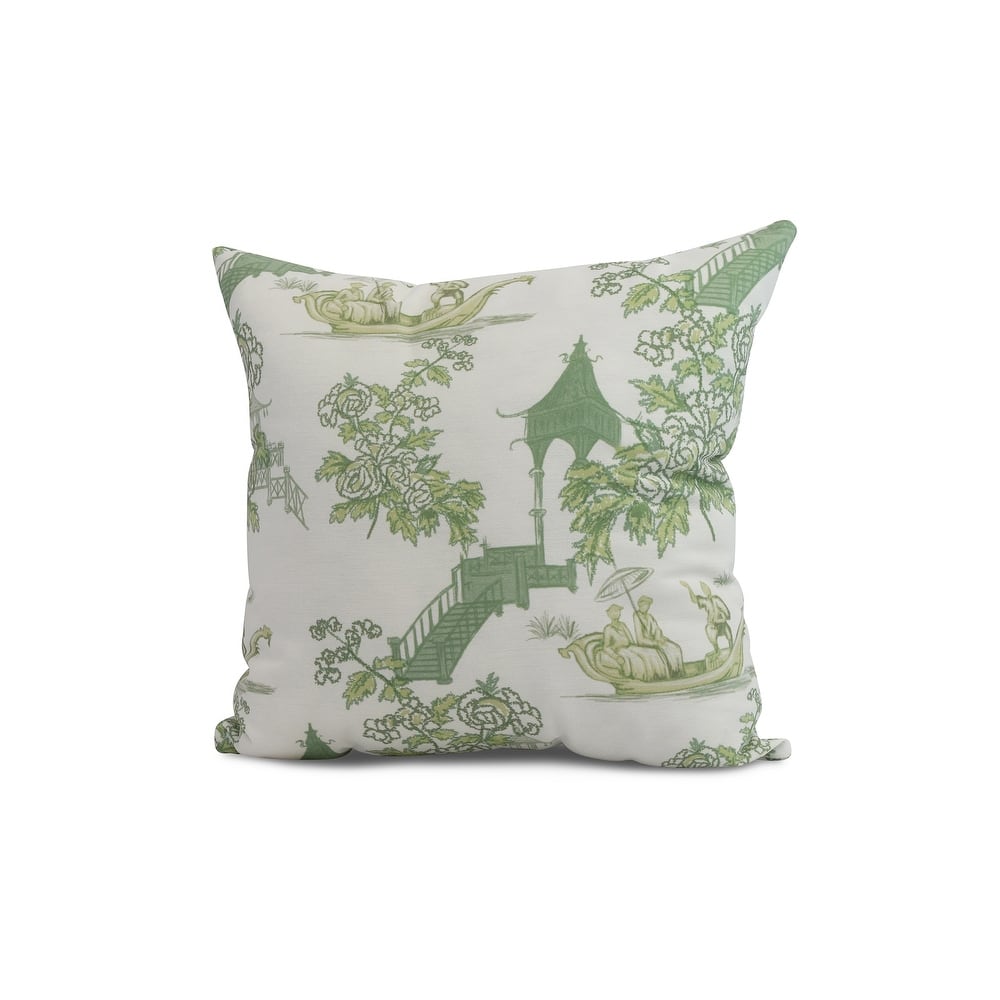 20 x 20 inch China Old Floral Print Pillow