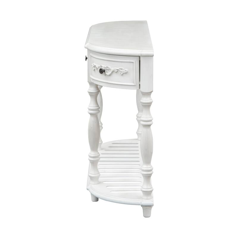 Modern Curved Console Table with 4 Drawers and 1 Shelf
