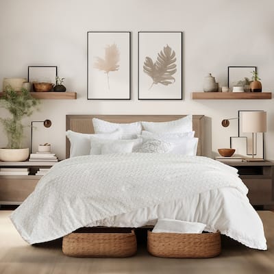 Wonderful Jacquard 8-Piece Comforter Set Clip Circle Design Bed in A Bag Reversible for All Seasons
