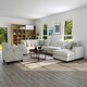 preview thumbnail 1 of 4, Transitional Ivory Chenille Upholstered 2-Piece Sectional and Paisley Chair Set by Furniture of America
