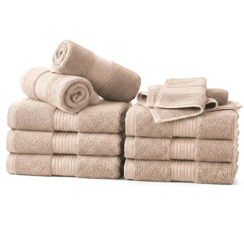 Luxurious Cotton 600GSM Soft Wash Cloths 12X12 Inch by Ample Decor - 10 Pcs