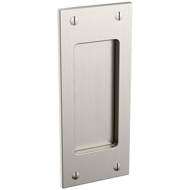 Baldwin Santa Monica Full Dummy Pocket Door Set with Double Door Catch - Lifetime Satin Nickel