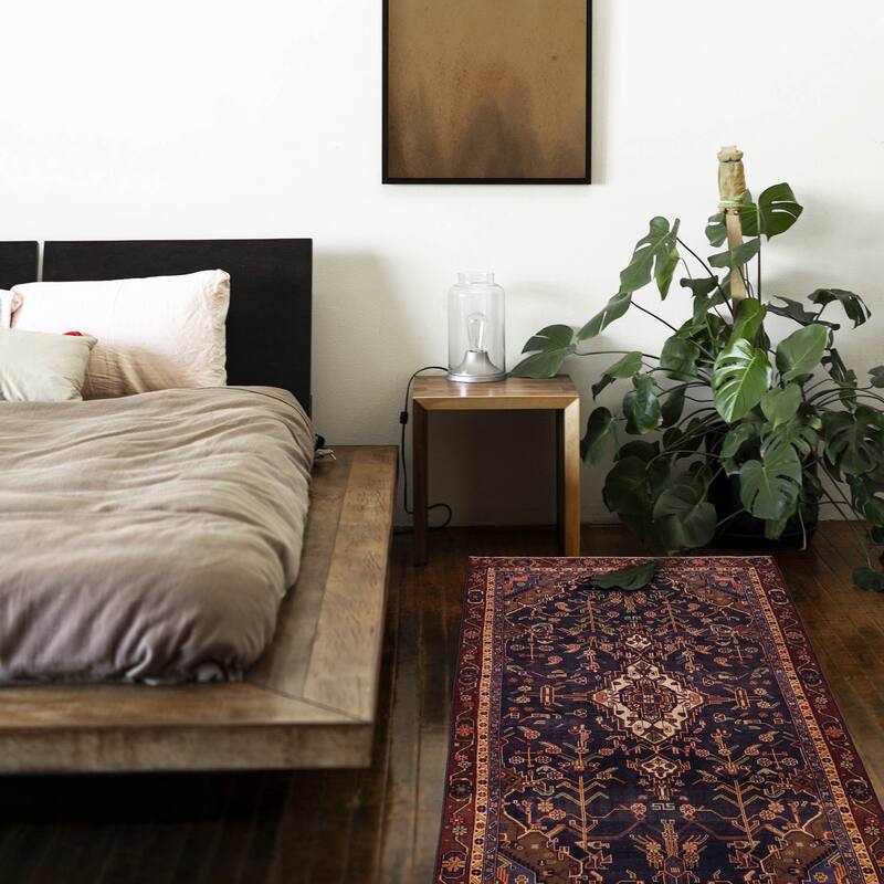 ECARPETGALLERY Hand-knotted Andelz Dark Navy Wool Rug - 4'5 x 9'0