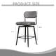 preview thumbnail 10 of 14, 360° Swivel Leather Cushioned Bar Chairs with Sturdy Iron Legs, Set of 2