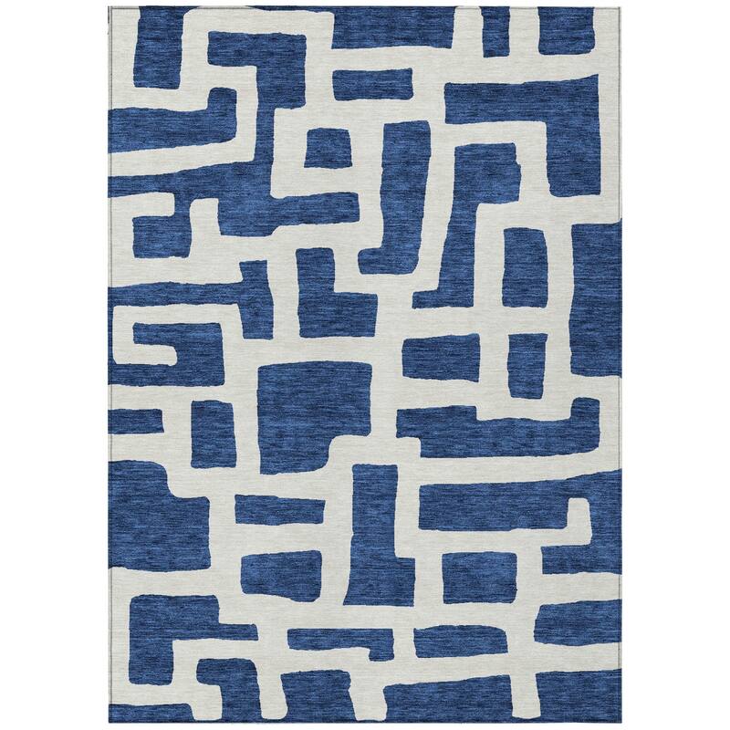HomeRoots Abstract Transitional Rectangle Outdoor Rug