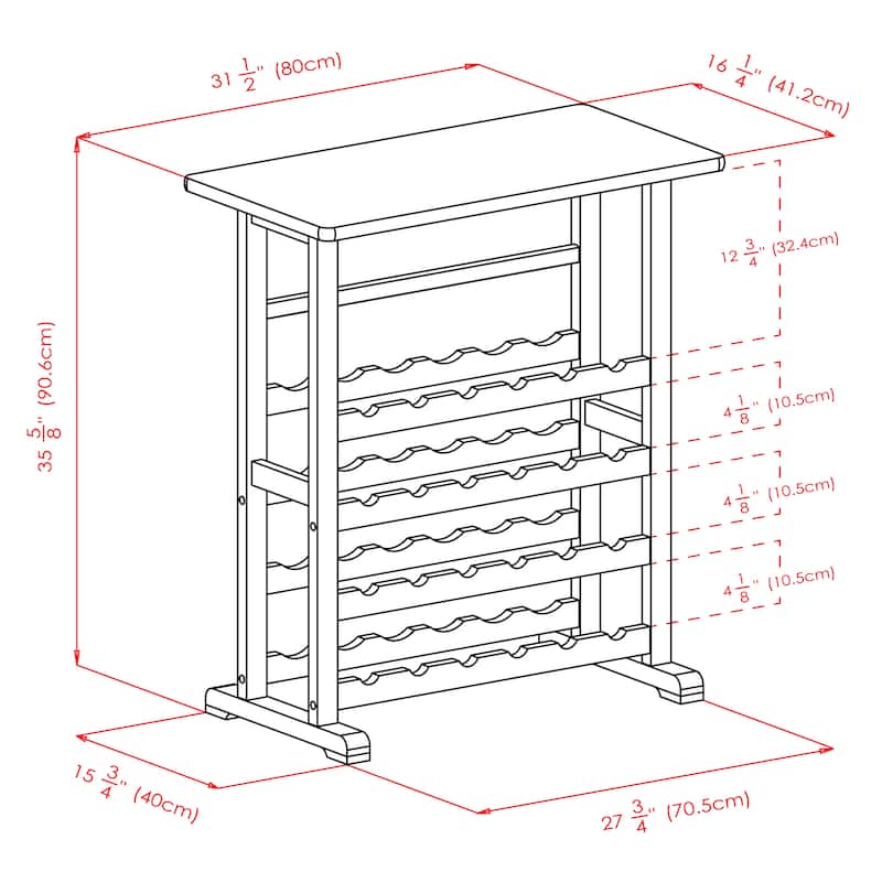 Vinny 24-Bottle Wine Rack - 31.5 x 16.22 x 35.67 inches