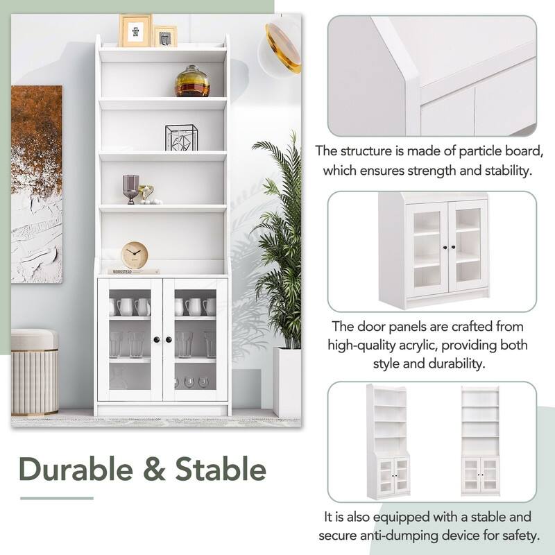 78" Tall Kitchen Pantry,Kitchen Cabinet with Doors and Adjustable Shelves,Storage Cabinet for Kitchen