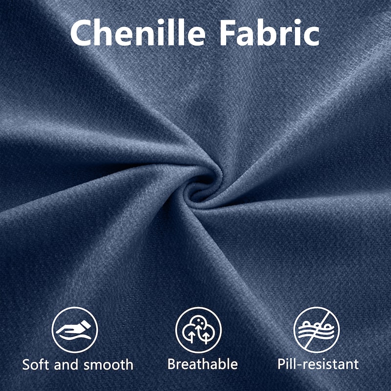 Chenille 3-Seater Sofa with Hidden Storage, Cylindrical Backrests & Armrests, Modern Modular Fabric Upholstered Couch