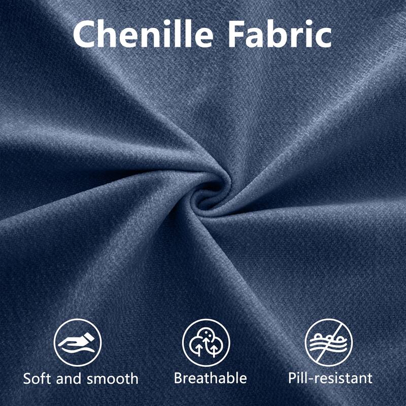 Chenille L-Shaped Sofa with Storage, 3-Seater Couch with Ottoman, Cylindrical Backrests & Armrests, Modern Modular Sofa