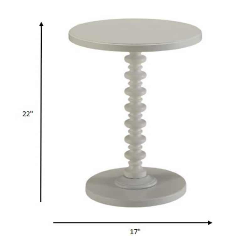 22" Wooden Accent End Table Round Top with Pedestal Base Ideal for Living Room or Bedroom - 17"L x 17"W x 22"H