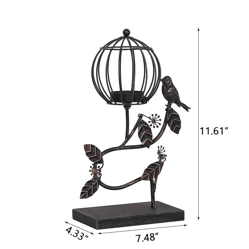 Adeco Birdcage Style Hanging Candle Holder Stand Vintage Lantern