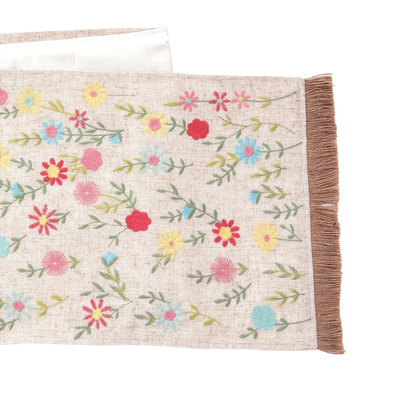 13" x 72" Wildflower Embroidered Runner - 13" x 72"