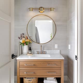 Modern 1/2/3-Light Gold Brass LED Bathroom Vanity Light Linear Wall Sconces