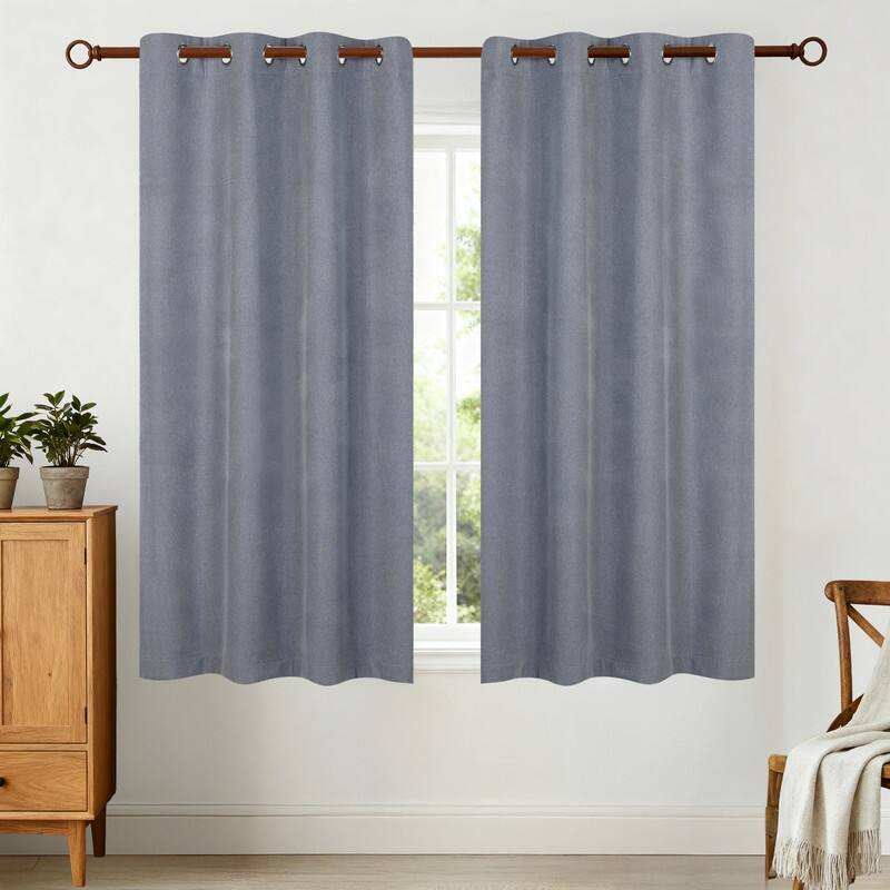 Superior Neal 100% Blackout Grommet Curtains, Set of 2 Panels