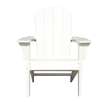 StarX Decor White Modern Plastic Outdoor Patio Adirondack Chair