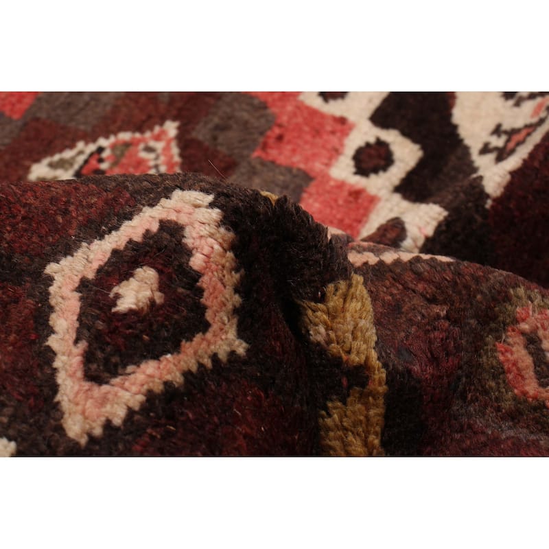 ECARPETGALLERY Hand-knotted Melis Vintage Dark Brown Wool Rug - 3'5 x 9'8