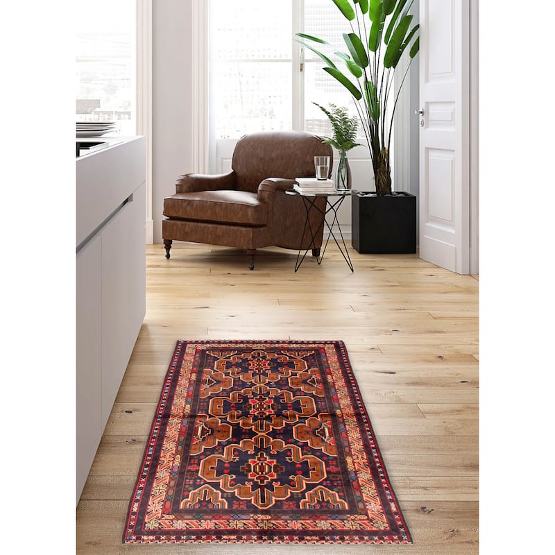 Teimani Navy Rug 3'7" x 6'8" - 3'7 x 6'8