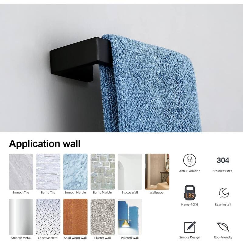304 Stainless Steel Bathroom Hardware Set 4 Piece, Bath Towel Rack, Wall Mounted Towel Bar Rack Set.