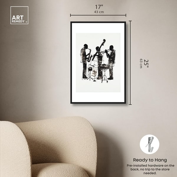 dimension image slide 4 of 24, Bebop II Black Art Canvas Print by Art Remedy