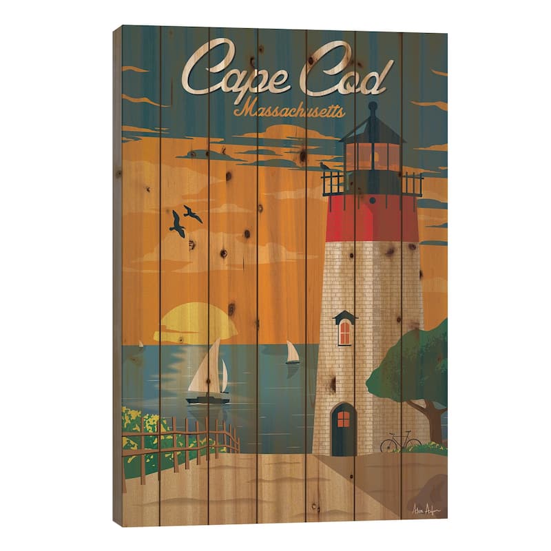 Cape Cod Print On Wood by IdeaStorm Studios - Multi-Color - 40x26x1.5