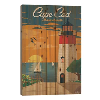 Cape Cod Print On Wood by IdeaStorm Studios - Multi-Color