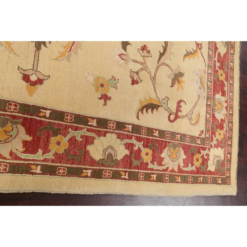 Floral Traditional Chobi Oriental Area Rug Hand-knotted Wool Carpet - 6'8" x 9'4"