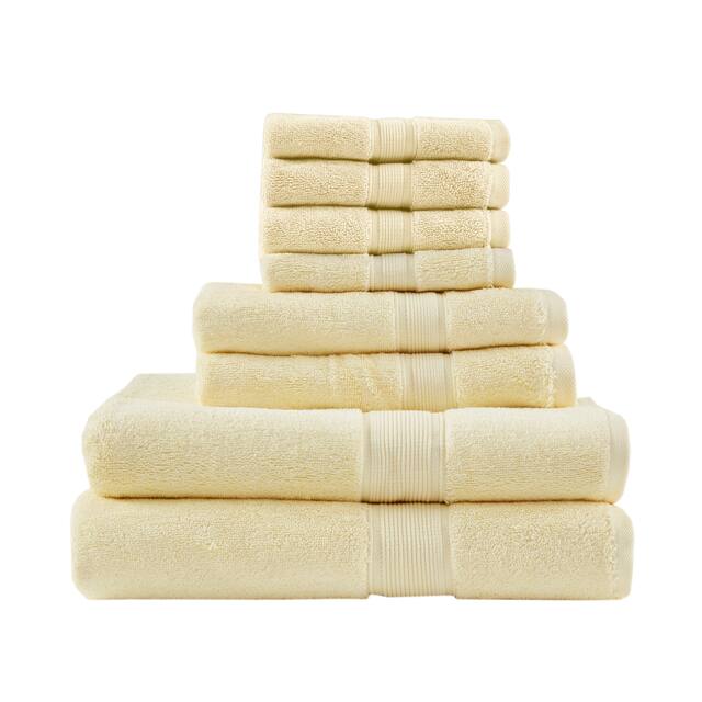 Madison Park Signature Cotton 8-piece Antimicrobial Towel Set - Yellow