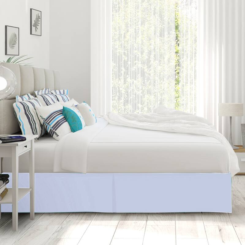 Clara Clark Pleated Bed Skirt-14 inch Tailored Drop - Soft Double Brushed Premium Microfiber Ruffle Bed Skirt - Includes 8 Pins