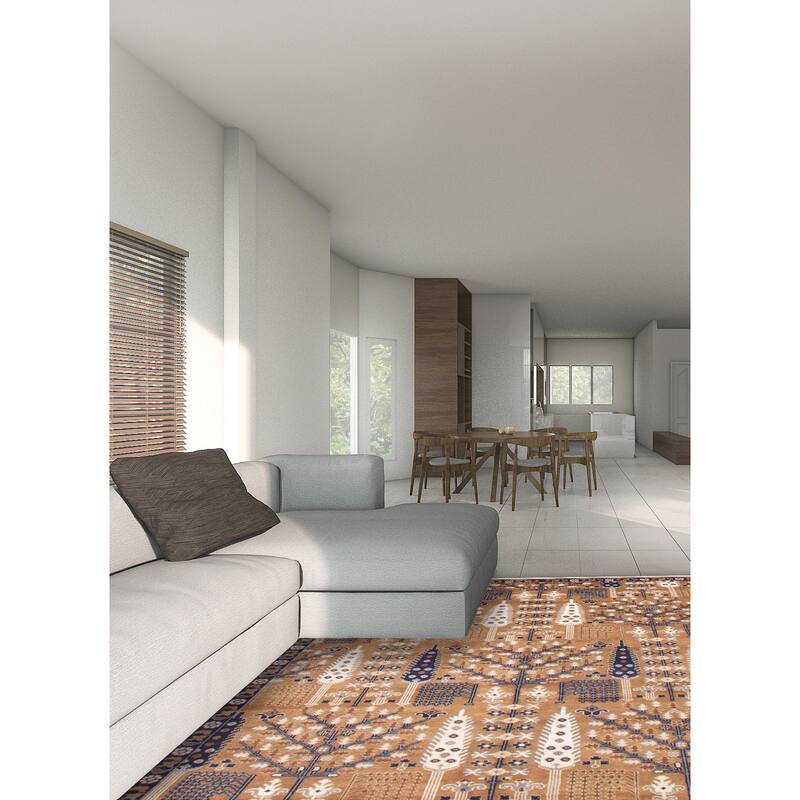 ECARPETGALLERY Hand-knotted Serapi Heritage Brown Wool Rug - 7'11 x 10'0