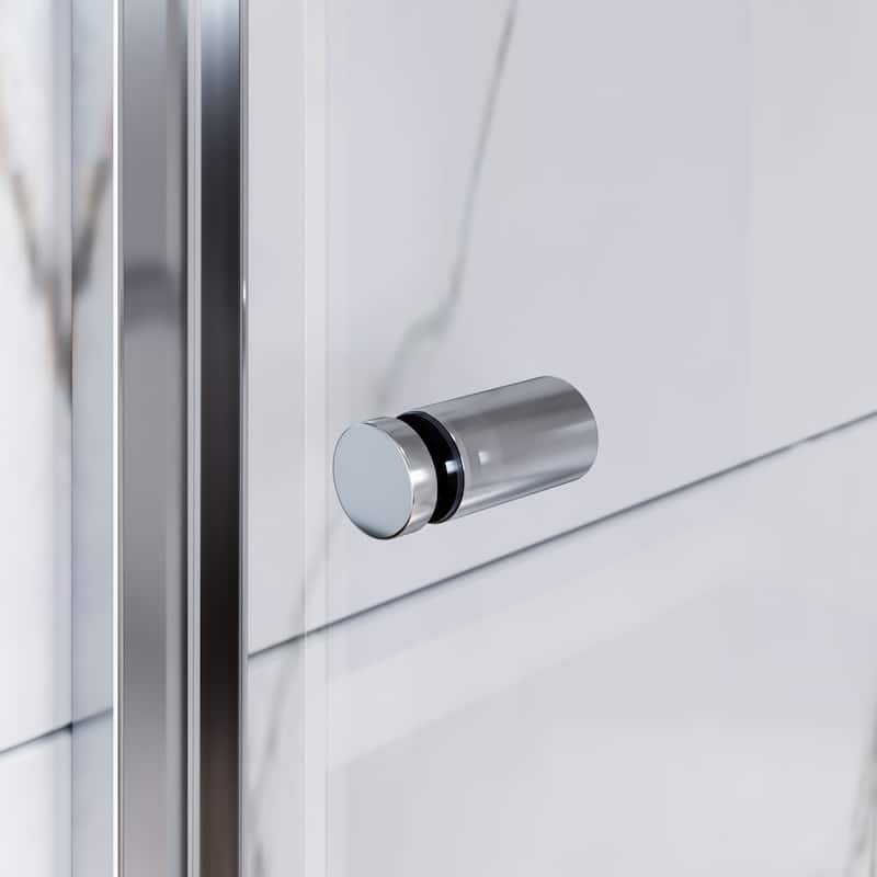 Elegant Double Slidng Shower Door 60 in.W x 57.4 in. H for Bathtub with 1/4 in. Tempered Glass in Chrome Finish