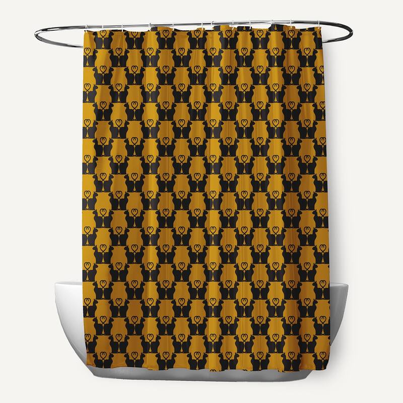 Cat Clowder Shower Curtain - Autumn Gold