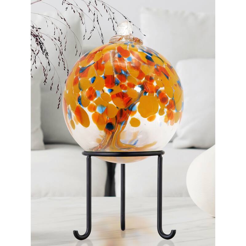 Tree of Life - Aura Hand Blown Art Glass Ornament-6"D - 6 inch