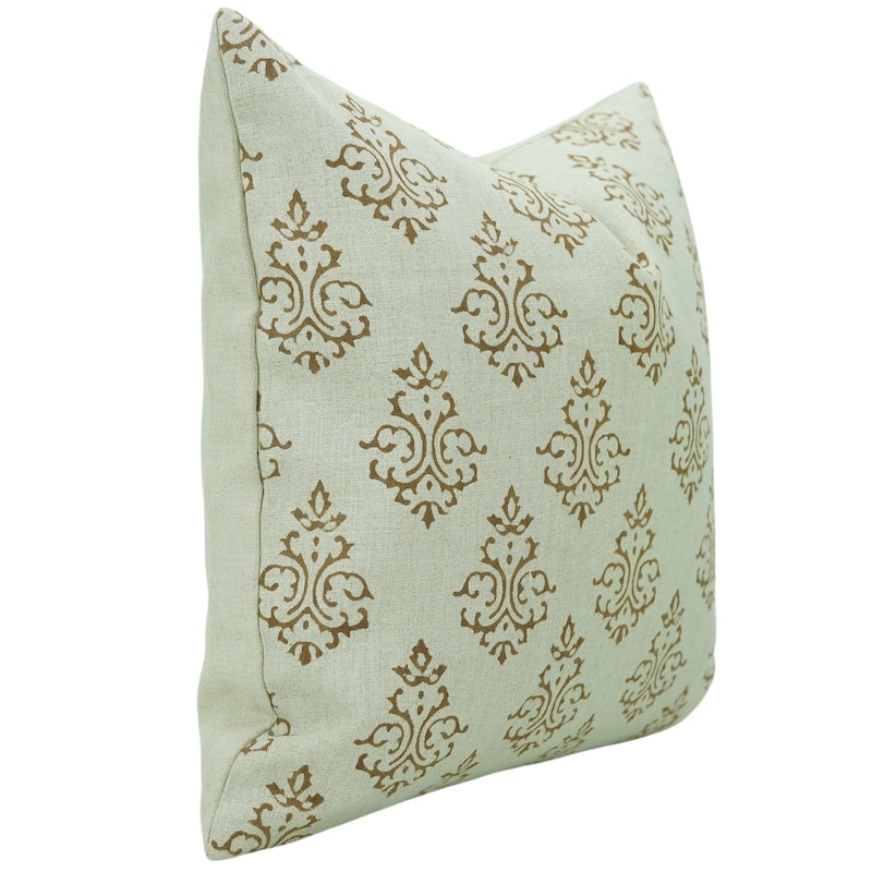 Linen Bohemian Block print pillow Cover Ekakshar Buta