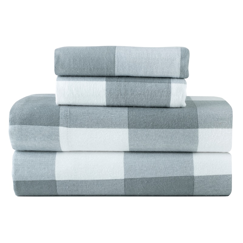 Pointehaven Printed Cotton 180 GSM Deep Pocket Oversized Brushed Flannel Sheet Set