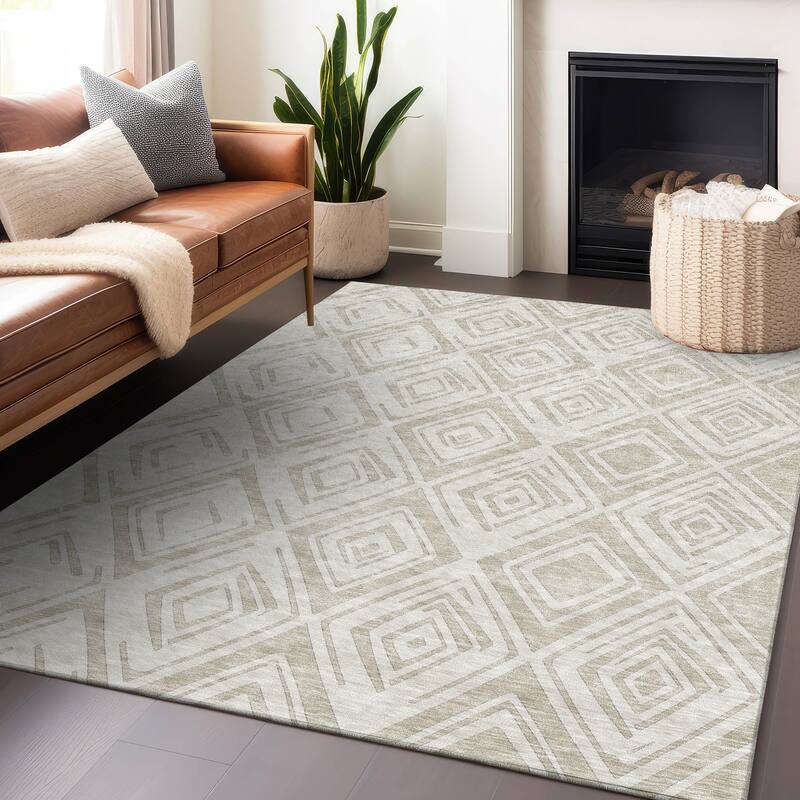 Premium Washable Super Soft Modern Diamond Mayfield Rug