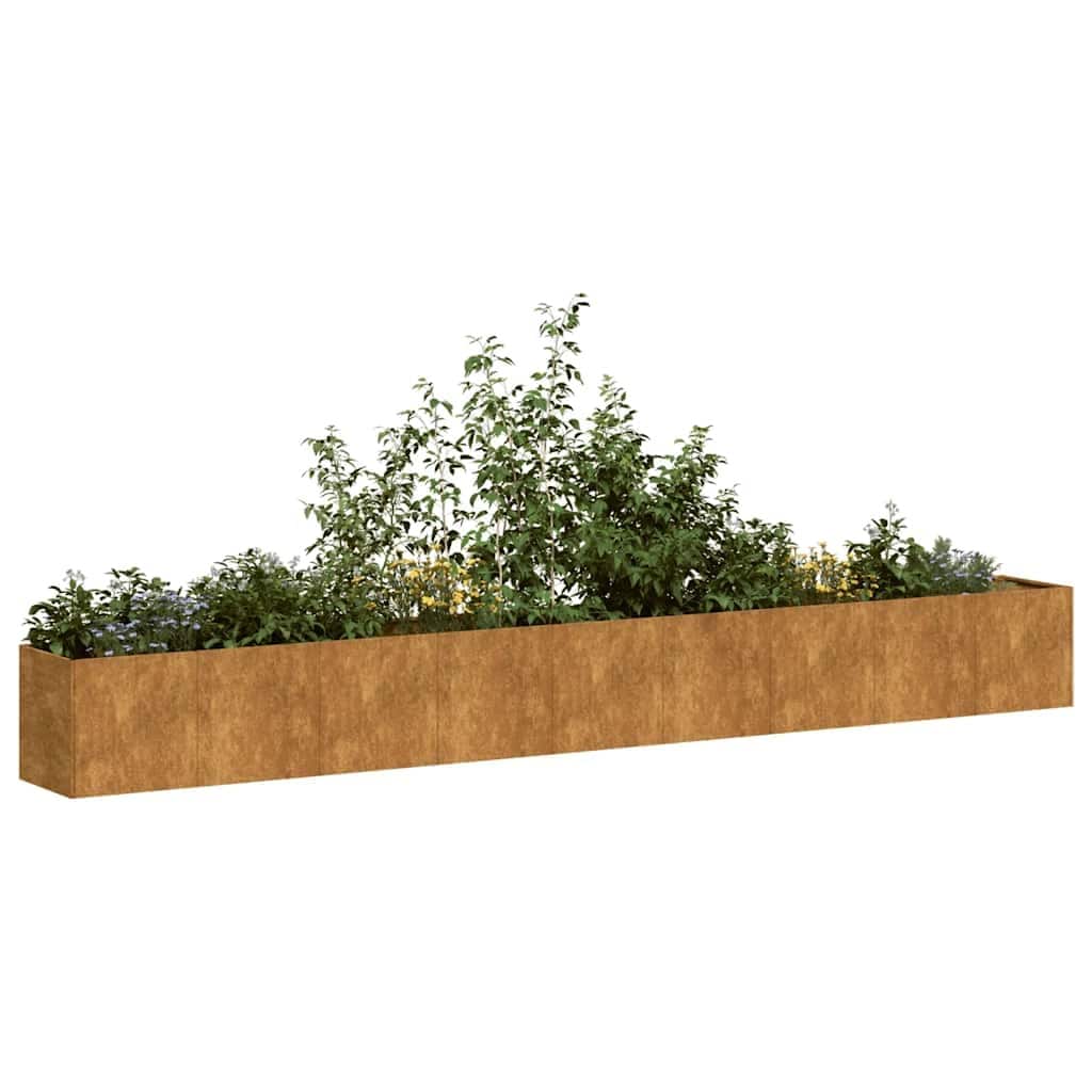 vidaXL Planter Raised Garden Bed Plant Flower Stand Rusty Weathering Steel
